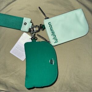 Emerald Green Ice Mint Lululemon Athletica Dual pouch Wristlet NWT